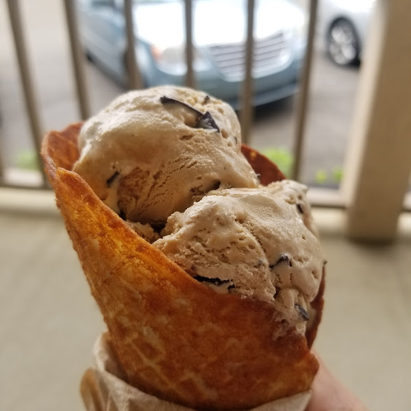 Homemade gf waffle cone from Gluten free by D and D