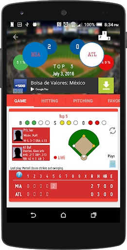 Screenshot ScoreBox - MLB Baseball Stats