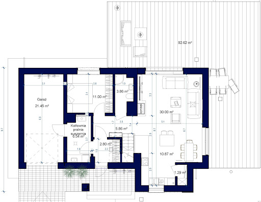 Domidea 60 dG - Rzut parteru