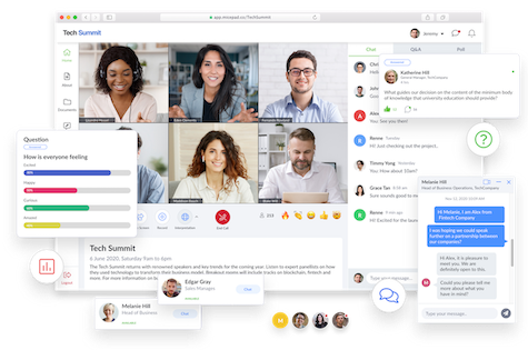 Multiple people on screen in a virtual conference