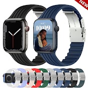 Dây Đeo Silicone Cho Đồng Hồ Thông Minh Apple Watch 49Mm 44Mm 40Mm 45Mm 41Mm 38Mm 42Mm I - Watch Series Ultra 8 Se 7 6 5 4 3 2 1