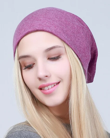 Geebro Women's Plain Beanie Hat Spring Cotton Slouchy Bea... - 3