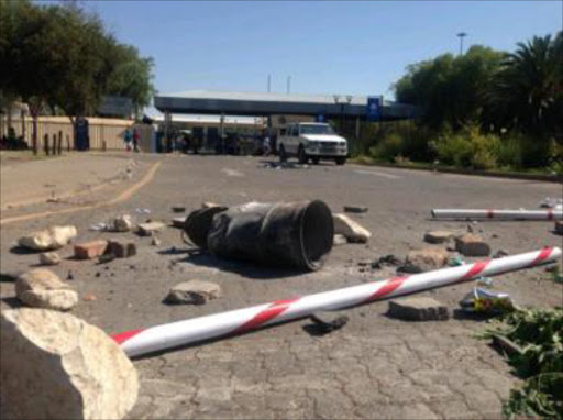 Violence and vandalism at the North West University after EFF’s Student Command disrupted the inauguration of the newly appointed Campus Student Representative Council (CSRC). PICTURE: Sourced