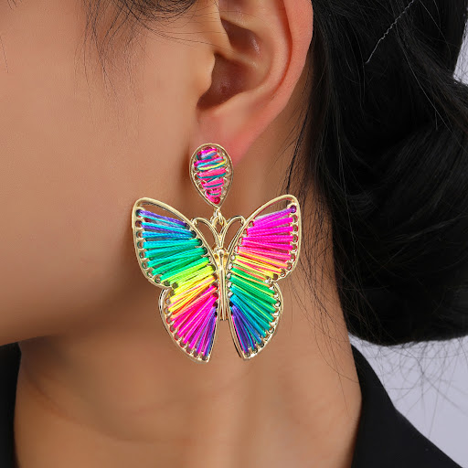 Title 4, Hand Woven Butterfly Solid Assortment Earrings,...
