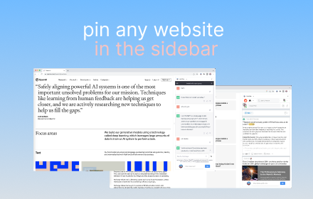 SidebarTab - pin ChatGPT or Gemini or Claude in side bar small promo image