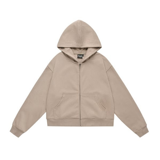 Title 4, Solid Color BASIC 350g Terry Zipper Hoodie Swea...