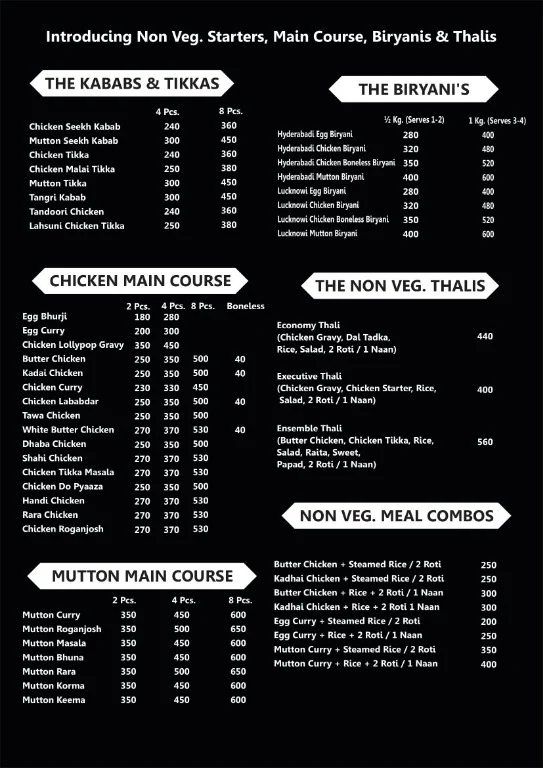 De Thali menu 