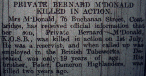 Bernard McDonald newspaper clipping