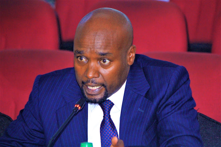 Governor Bomet county Hillary Barchok answers audit questions when he appeared before county public accounts committee meeting at KICC on March.13th.2023.