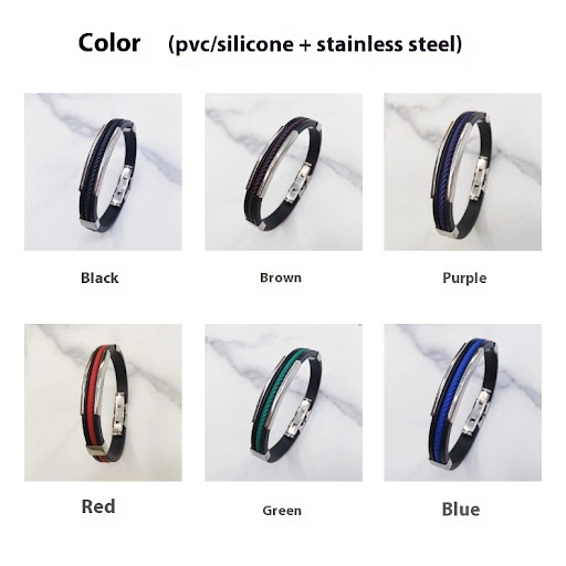 Title 2, Multicolor Silicone Stainless Steel Sports Brac...