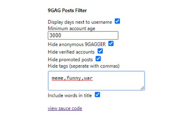 9gag post filter Preview image 0