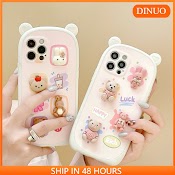 Ốp Lưng Iphone Ốp Điện Thoại In Hình Gấu Hoạt Hình Cho Iphone13Pro Max Apple 12 11 Xr Xs Ear 8Plus Dinuo Case