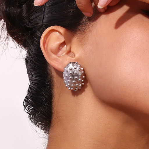 Title 6, Earrings Stainless Steel 18K Gold Plated Oval C...
