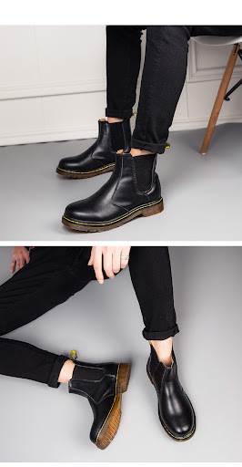 Title 7, Autumn Style Thick-Heeled British Style Cowhide...