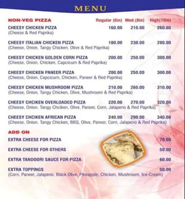 Dopino's Pizza menu 