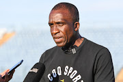 South Africa U-23 coach David Notoane during the U-23 Africa Cup of Nations qualifier against Congo at Dobsonville Stadium on March 23 2023.