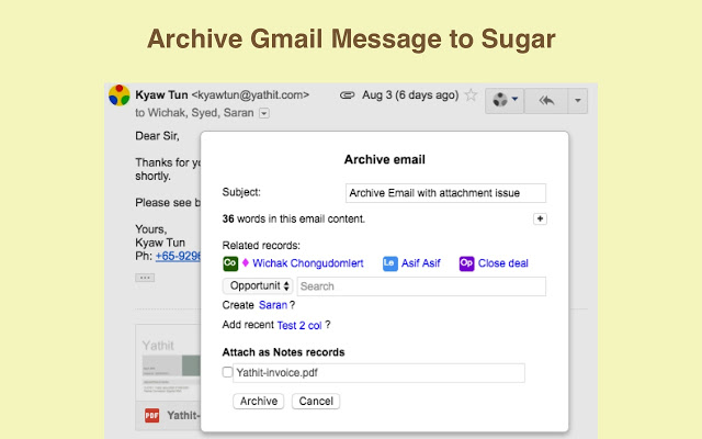 Yathit: SuiteCRM for Gmail Preview image 3