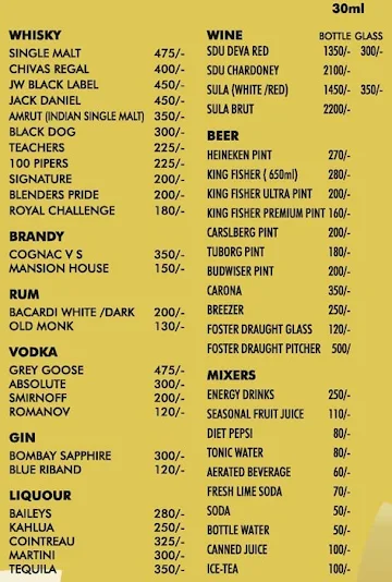 Black Pepper Lounge - Case de Bengaluru menu 