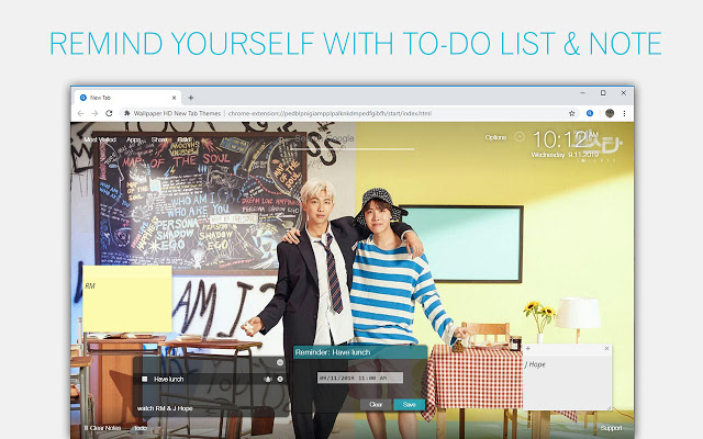 BTS NamSeok Background RM & J Hope New Tab