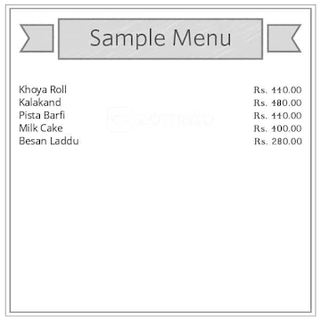 Kesariya Sweet menu 