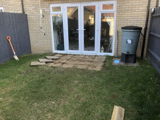 Before porcelain patio 