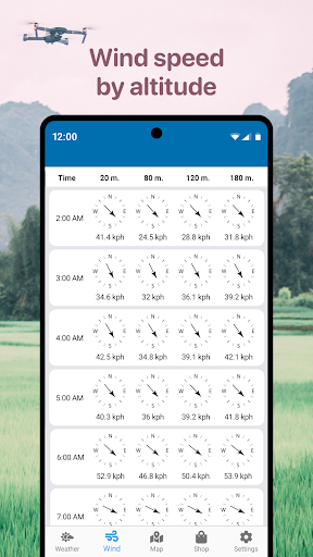 Screenshot Drone App: Forecast for UAV