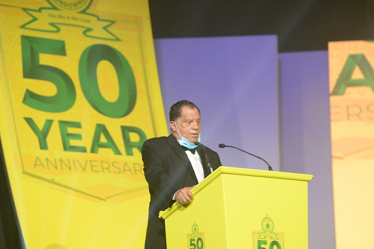 Safa president Danny Jordaan during the Mamelodi Sundowns 50 Year Anniversary Celebrations at Pavilion, Sandton Convention Centre, on December 12 2020 in Johannesburg.