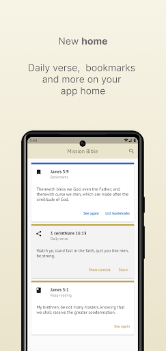 Screenshot Mission Bible - KJV, ESV, MSG
