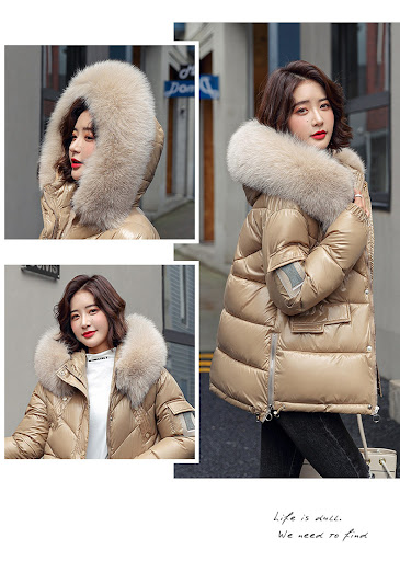 Title 3, Winter Glossy Short Womens Korean Style Loose ...