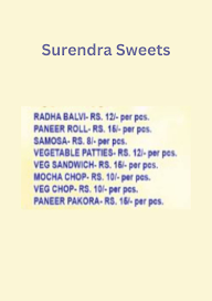 Surendra Sweets menu 1