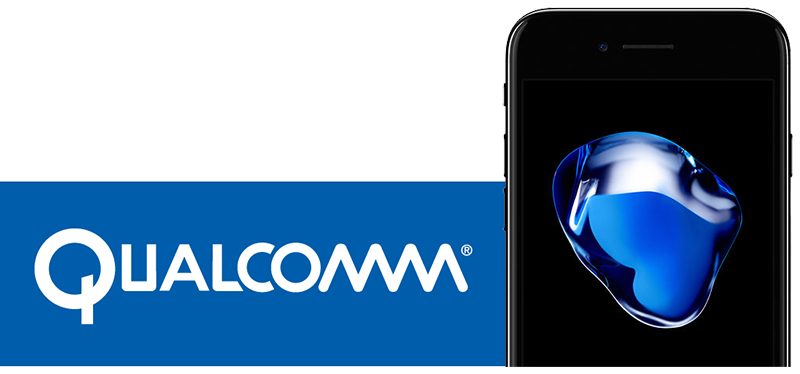 Qualcomm logo and iphone