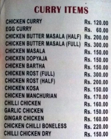 Raj Restaurant menu 