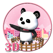 3d pink super panda theme  Icon