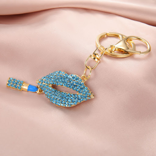 Title 3, Schattige mode diamant mond sleutelhanger, stij...