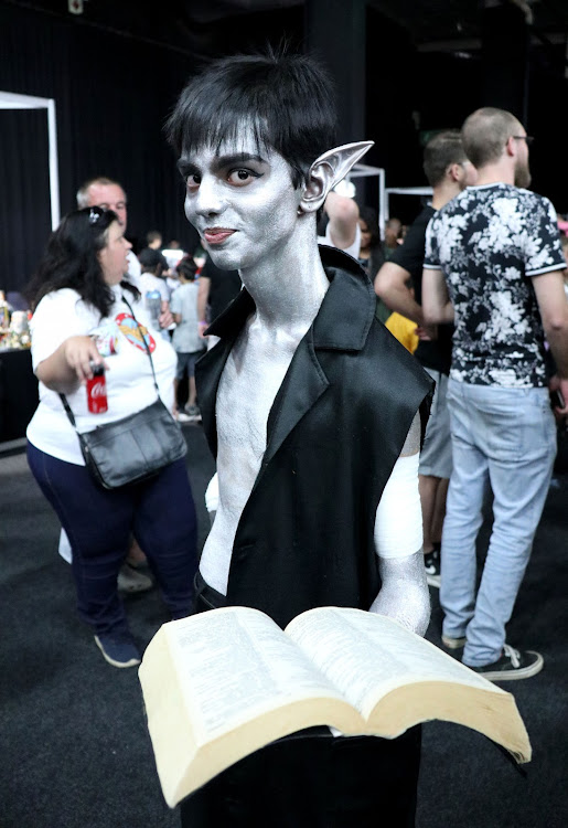 A cosplayer dressed as a fantasy character of his own creation at Comic Con Africa 2019.