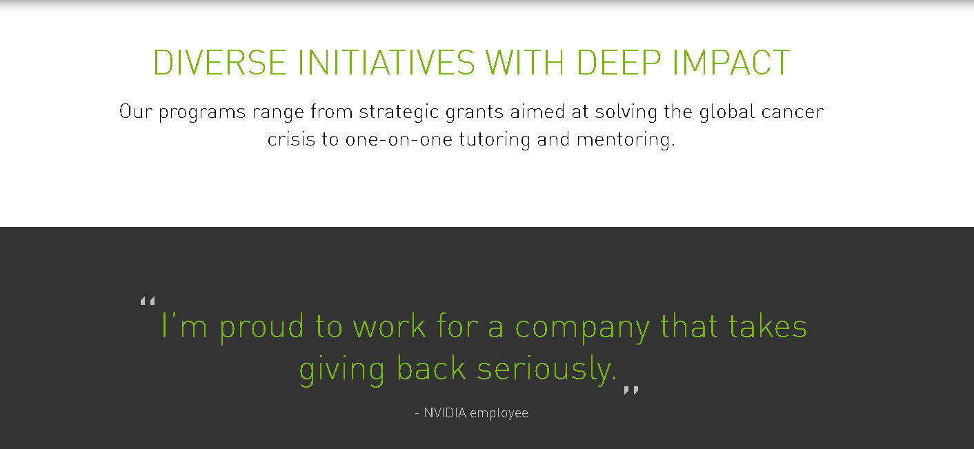 Nvidia promotes non financial motivation by promoting education