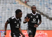 Siphesihle Ndlovu of Orlando Pirates celebrates goal with teammates during the DStv Premiership 2020/21 match between Orlando Pirates and Kaizer Chiefs on the 30 January 2020 at Orlando Stadium.