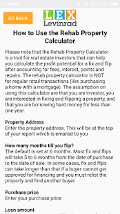Rehab Property Calculator - náhled
