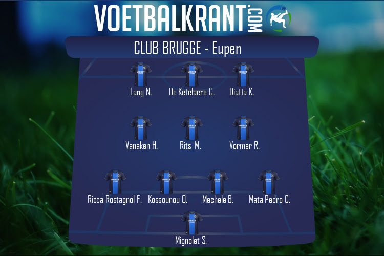 Opstelling Club Brugge | Club Brugge - Eupen (26/12/2020)