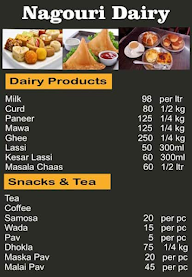 Nagori Dairy And Sweets menu 1