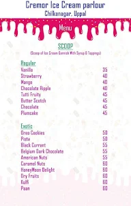 Cremor Ice Cream Parlour Secunderabad menu 7