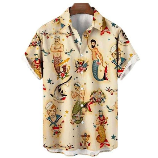 Title 6, Mens Retro Ethnic Digital Printed Casual Short...