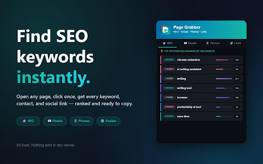 Page Grabber — SEO, Contact & Meta Info screenshot 1