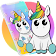 Cute Colorful Cartoon Unicorn Theme icon