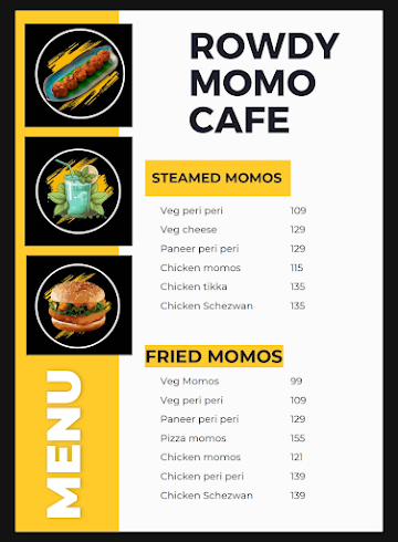 Rowdy Momo Cafe menu 