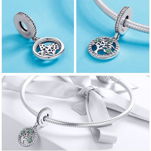 Title 1, 925 Sterling Silver Tree of Life Green Pendant ...