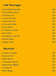 Caffeine & Calories menu 2