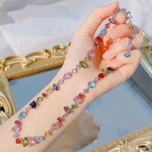 Title 3, Womens Square Candy Crystal Bracelet, a sparkl...