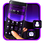 Cover Image of Unduh Violet Neon Black Tech Launcher Theme 💫 1.1.0 APK