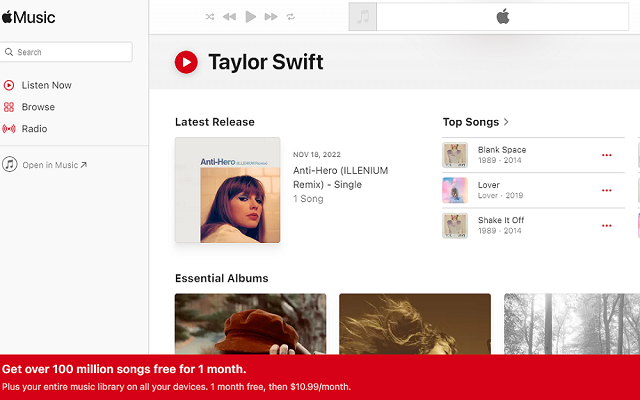 Apple Music(iTunes) Web Player Preview image 3